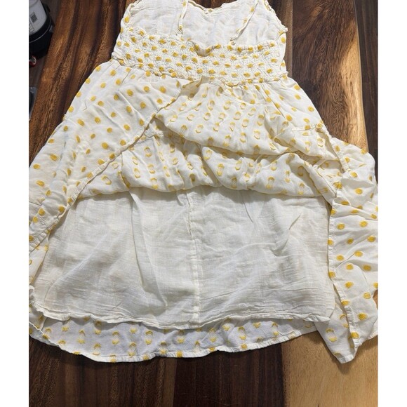 Sim and Sam Classic Yellow Polka Dot Cotton Lined Sun Dress W/ Adj. Straps Sz L - Picture 3 of 6